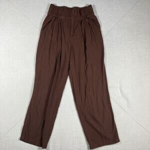 Urban Outfitters Womens Boho Pants Brown High Waist Wide Leg Relaxed Fit S-P